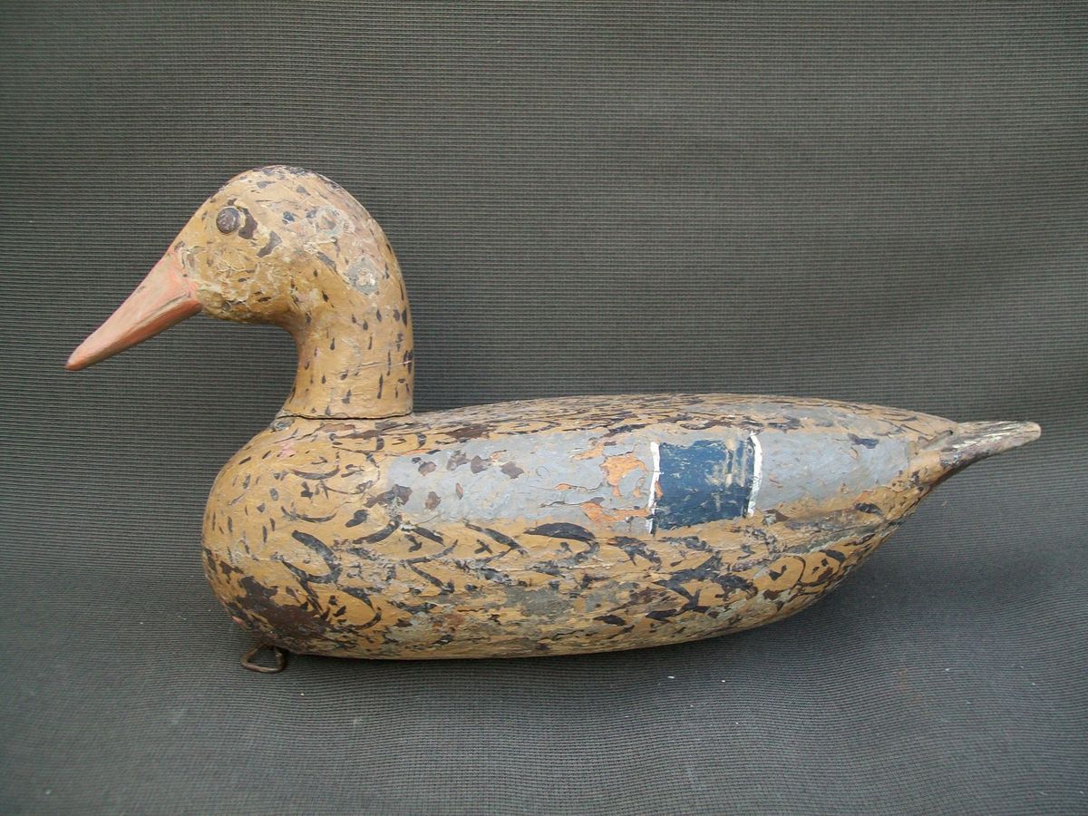 Bill Shaw Lacon Illinois Mallard Hen with weight Vintage Wooden Duck