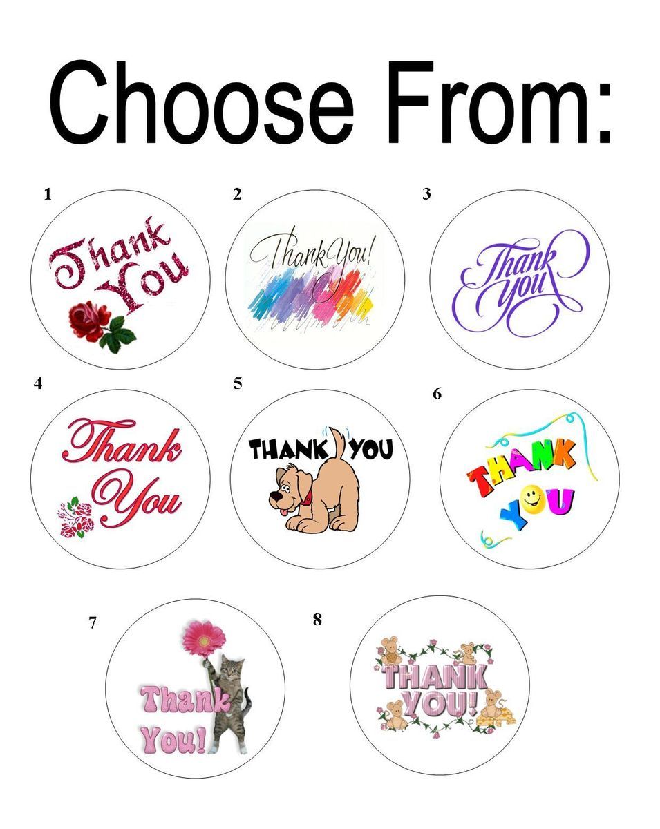 48 Thank You Envelope Seals Labels Stickers 1 2 Round
