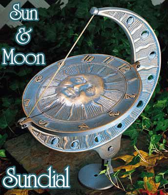 Large Sun Moon Sundial Garden Housewarming Gift