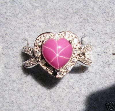 Linde Lindy Star Ruby Created Sapphire Pink Star Ring