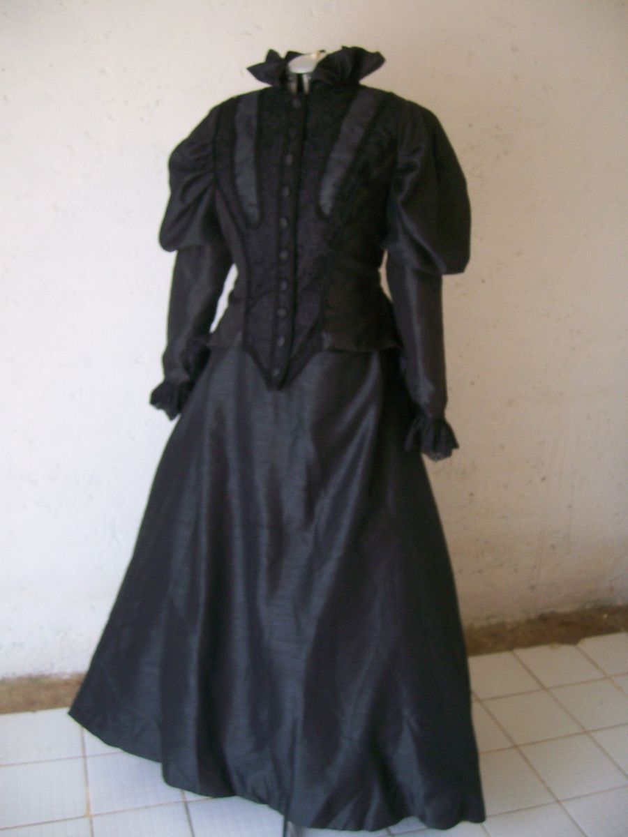 Lizzie Borden 1880s Rep Steampunk Victorian Bustle Dress Sz 22