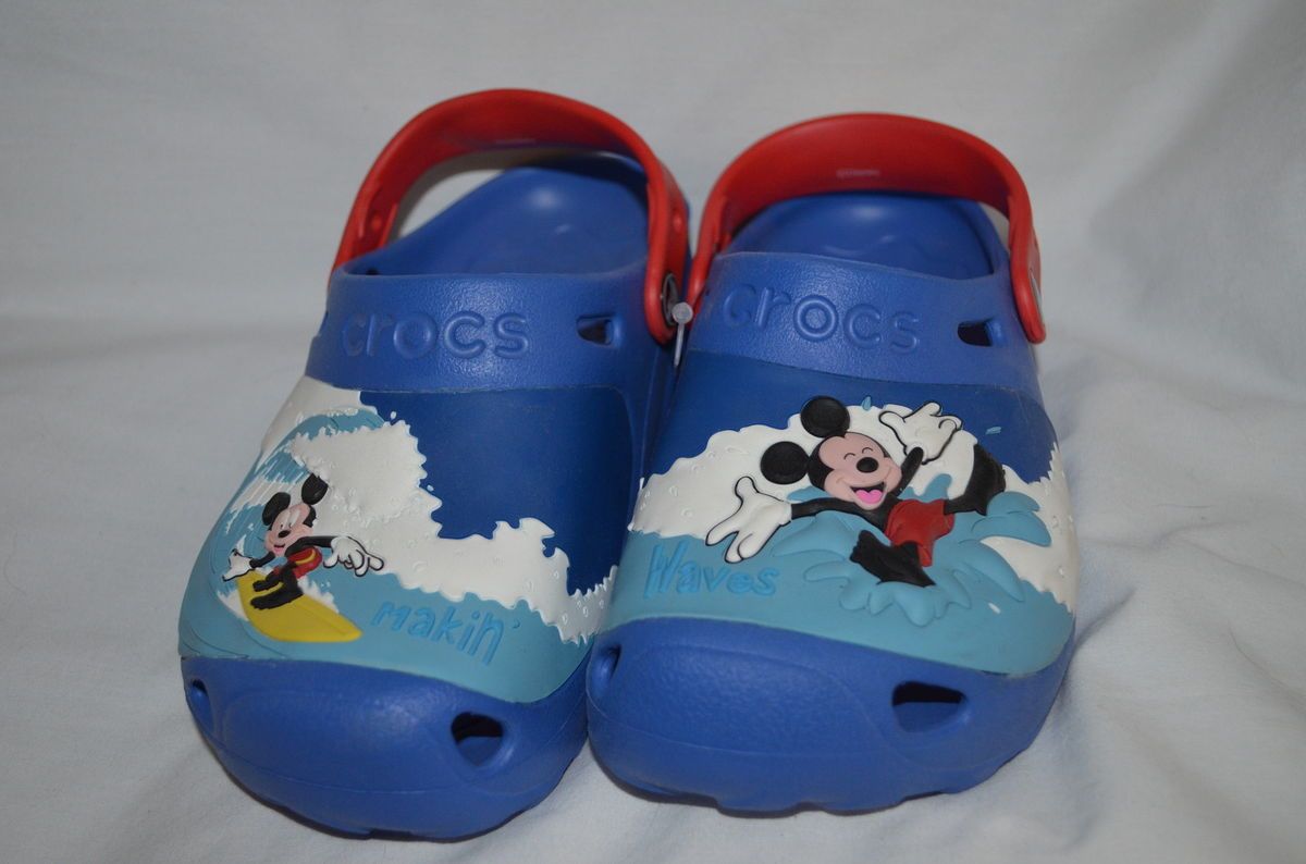 Mickey Mouse Crocs Clogs Wave Childrens Youth Size 1 Boys Girls Disney