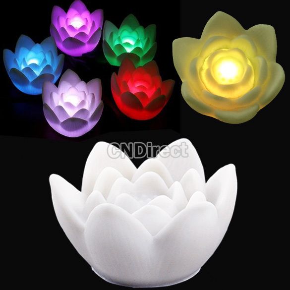 Light Lamp Romantic 1pcs Changing 7 Color Lotus Flower LED Light