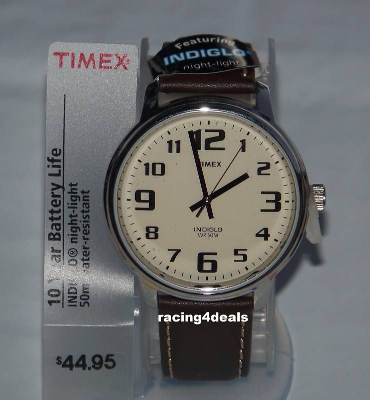 T28201 Timex Mens Classics Watch INDIGLO BIG EASY READER Cream Dial