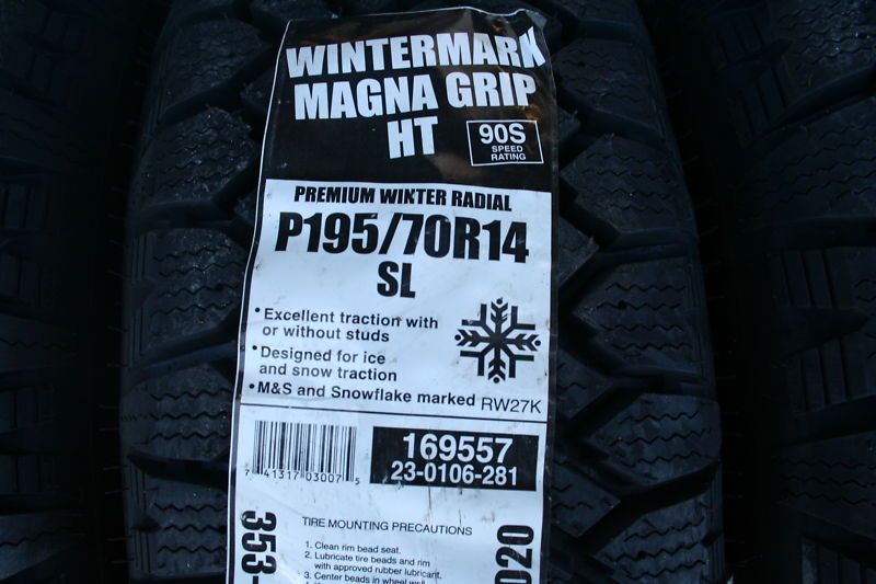 Two Brand New 195 70 14 Wintermark Magna Grip HT Tires 90s Shipping