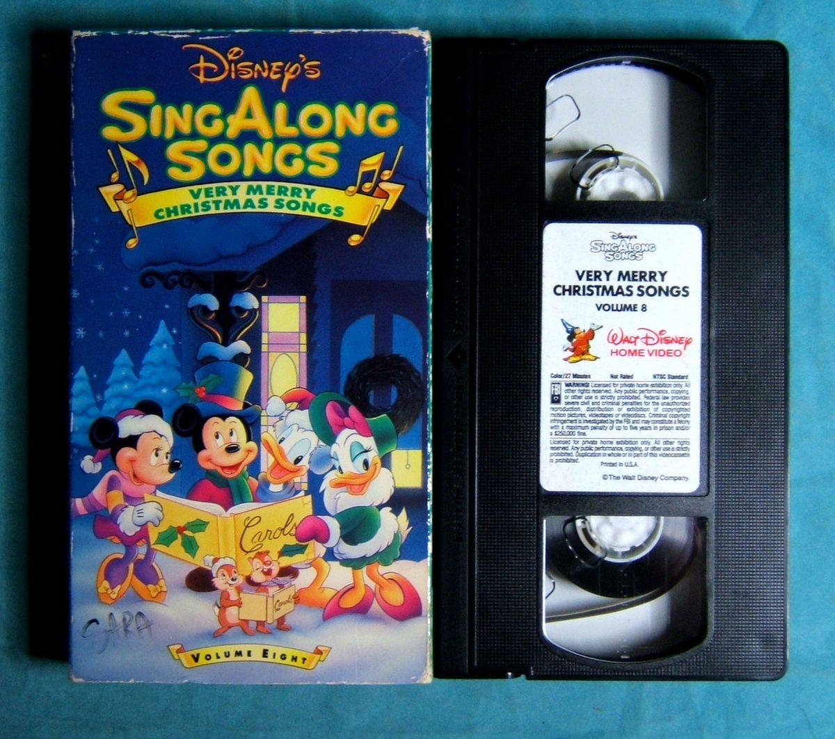Disney Sing Along Very Merry Christmas Songs VHS Volume 8 Mickey Mouse.