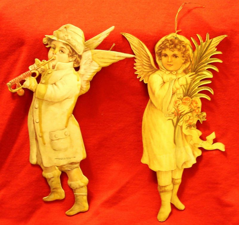 Merrimack Boy and Girl Vintage Cardboard Angels 1986