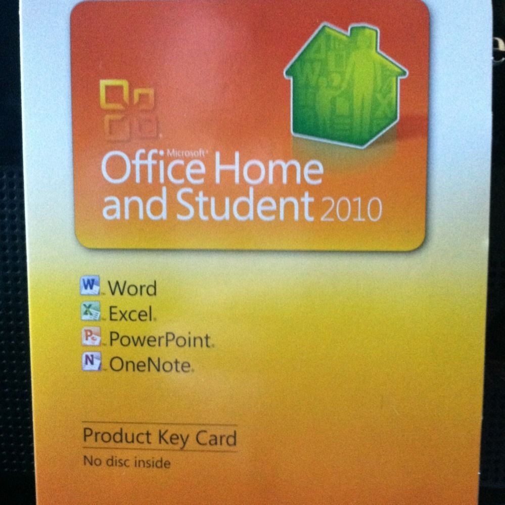Microsoft Office 2010 Home and Student Product Key Card