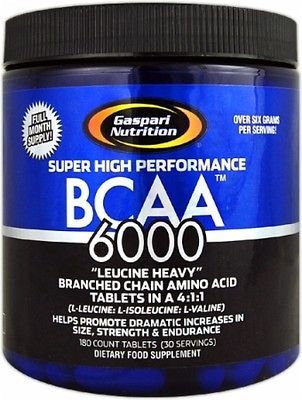 Gaspari Nutrition BCAA 6000 180 Tablets AMINO ACID B 12 POWERHOUSE B 6