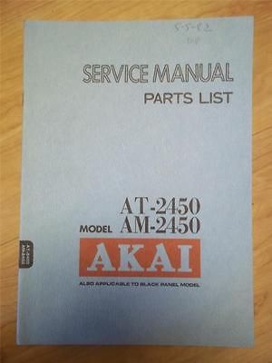 Akai Service Manual/Parts List~AT 2450 Tuner/AM 2450 Amplifier~Orig