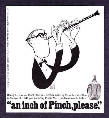 1967 Big Band Benny Goodman by Al Hirschfeld Haig & Haig Pinch Scotch