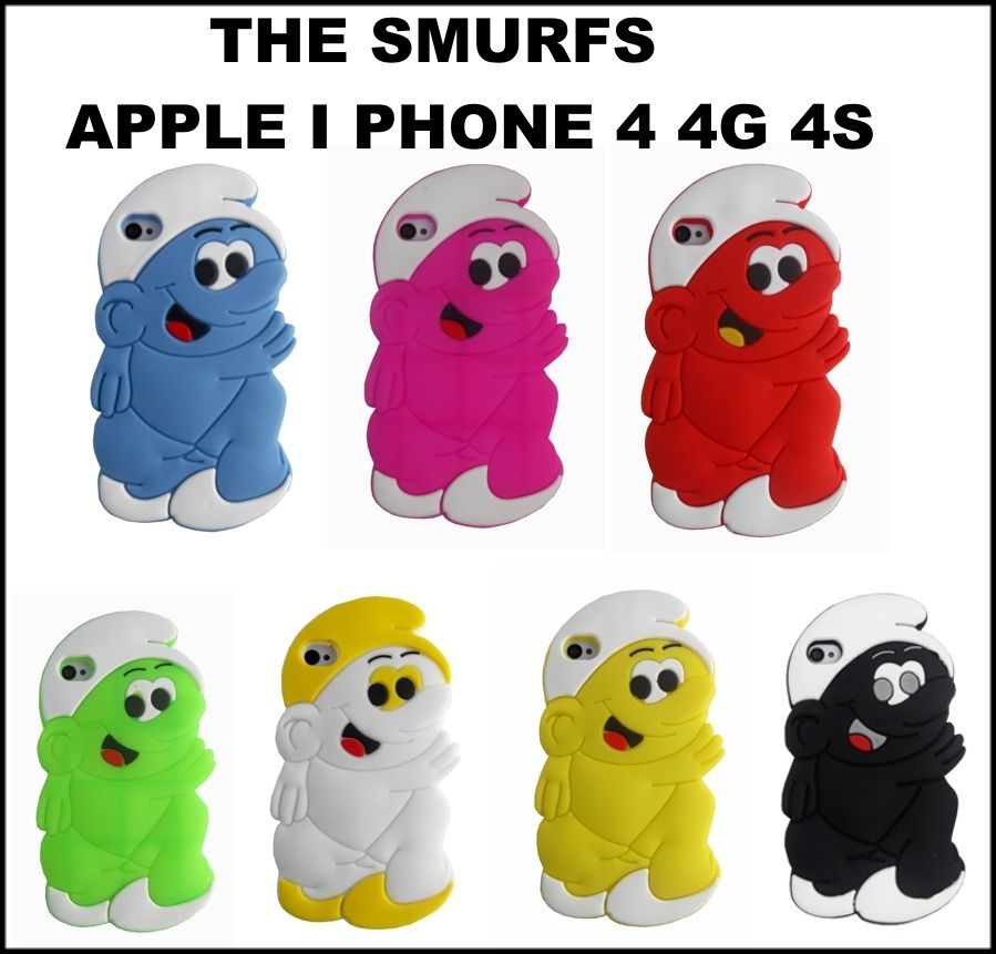 STYLISH THE SMURFS SOFT SILICONE CASE COVER FOR APPLE I PHONE 4 4G 4S