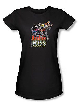 Archie Comics Meets Kiss Rock Band Juniors Babydoll T Shirt Tee