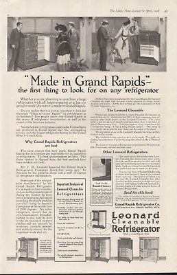 1918 LEONARD FRIDGE APPLIANCE GRAND RAPIDS KITCHEN HOME