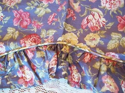 garden room Masterpiece arch valance blue floral w ruffle 17 x 72