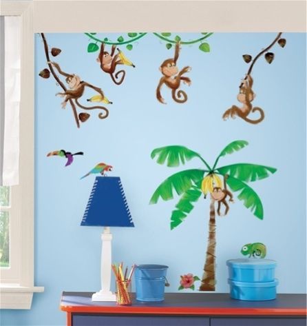 BUSINESS stick ups 40 decals banana tree vines swinging wall stickers