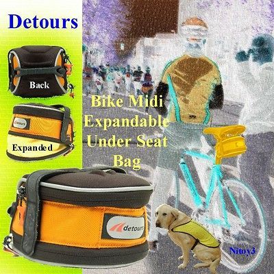 Detours Midi Expandable Under Seat Bike Bag Holds Tubes,Snack,To ols