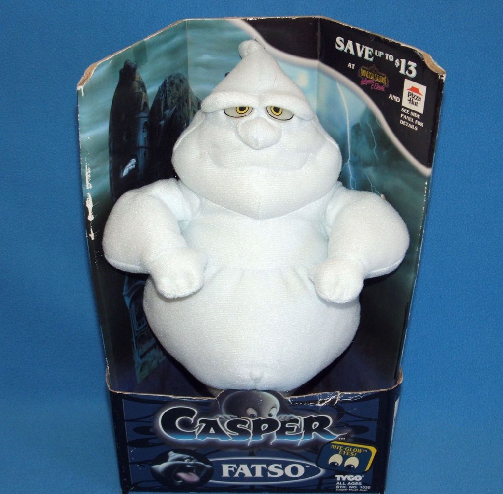 NEW Casper Ghost Movie 11 FATSO DOLL Plush Stuffed NITE GLOW EYES In