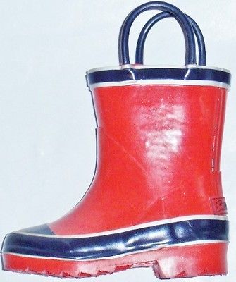 NEW Boys Toddlers SPLASHERS Red/Navy Rubber Snow Rain Boots