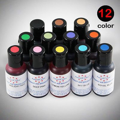 Newly listed 12 AMERICOLOR AMERIMIST AIRBRUSH FOOD CAKE COLORS 0.7oz