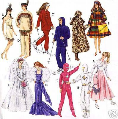 McCall 7932/639 1995 Barbie Doll Wardrobe Closet Pattern New or Cut