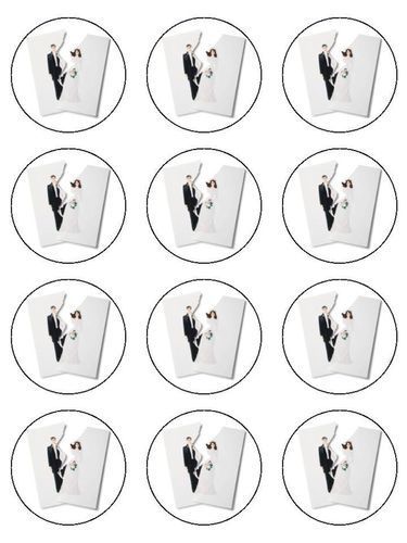 12 x Divorce Cup Cake Muffin Toppers Large NOT Pre Cut Icing Sheet