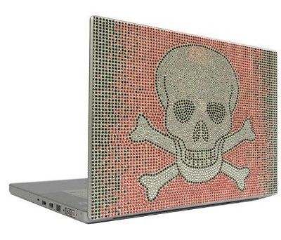 Skull 7 & 8.9 Crystal Rhinestone Bling Laptop Sticker Sheet Cover