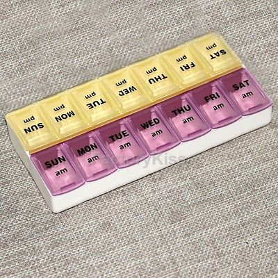 Newly listed 14 Compartments 7 Day Weekly Medicine Storage Tablet Pill