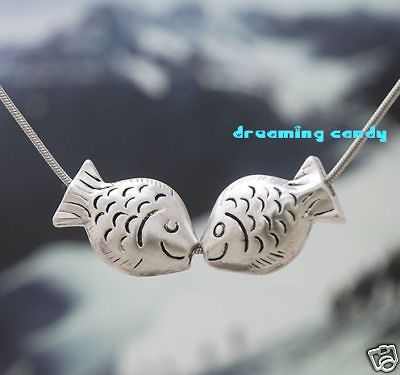 Korean Drama Fashion Kissing Fish Floating necklace