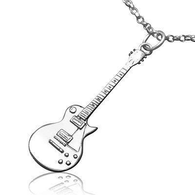 Miniature Sterling Silver Gibson Les Paul Electric Guitar Pendant