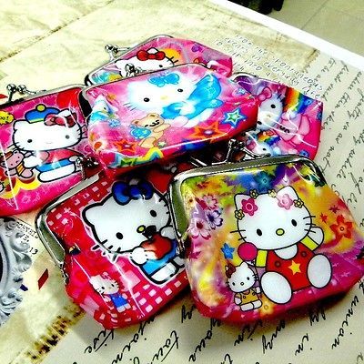 A0148 x Hello Kitty Purse Coin Bag Pouch Metal Clasp Wallet PVC