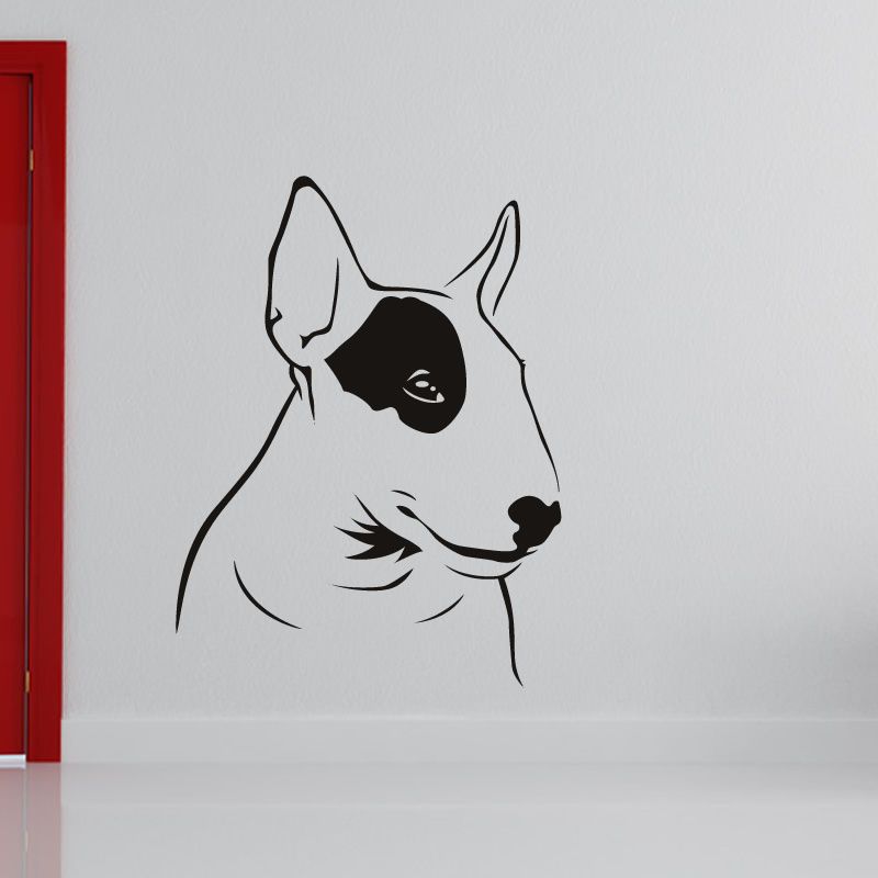 Head Bull Terrier Dogs Animals Wall Art Stickers Wall Decal Transfers