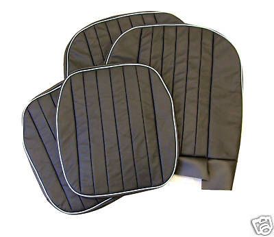 bek164aw MGA ROADSTER BLACK/WHITE LEATHER SEAT COVERS   PAIR