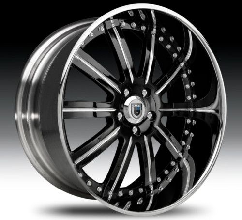 24 asanti AF134 Black Chrome Wheels Rims 2 Piece Tone