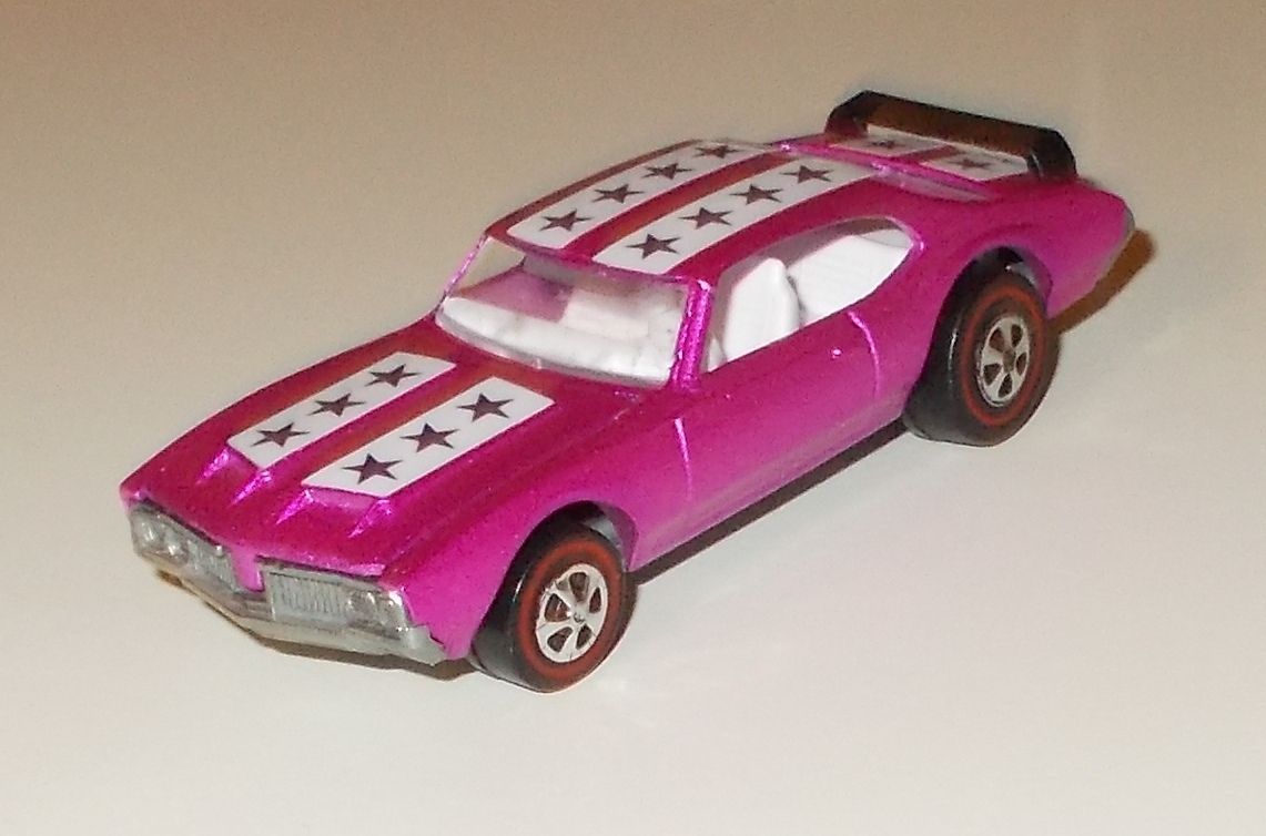 1971 Hot Wheels Redline, Olds 442, US Hot Pink/White Int. Reproduction